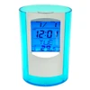 PS+ABS Material AAA Battery Office Organizer Pen Holder with Clock and Thermometer
