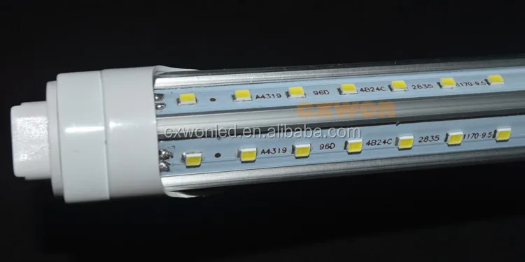 2400mm v-shaped led tube r17d 2/3/4/5/6/8ft t8 led tube ce rohs