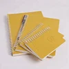 Custom school silky shiny yellow logo embossing hardcover small spiral notebook