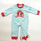 2018 stripes cotton appliques domestic animals onesie baby boy romper