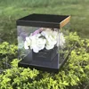 Wholesale Paperboard and Clear Vinyl Flower Packaging Box Luxury Paper Hat Boxes for Rose Packing