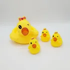 custom make soft plastic Sound 6 pcs squeeze duck with baby rubber toys