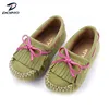 Fancy design colored suede moccasins casual baby shoes
