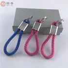 New Style Braided Wholesale PU Keychain , Rope and Zinc Alloy key chain ring Keyring