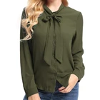 Ladies formal long sleeve chiffon woman blouse