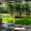 Latest design aluminium accessories OEM folding frameless glass door
