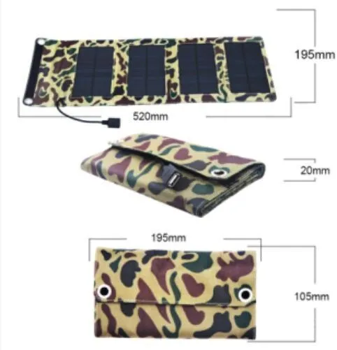 New Energy 7W USB Foldable Solar Panel Charger for mobile phones/power bankback pack etc - ANKUX.COM