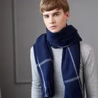 Winter Shawls Winter Scarf New Look Men' Scarf Winter Scottish Tartan Shawls Navy Knitted Wool Mufflers For Boys