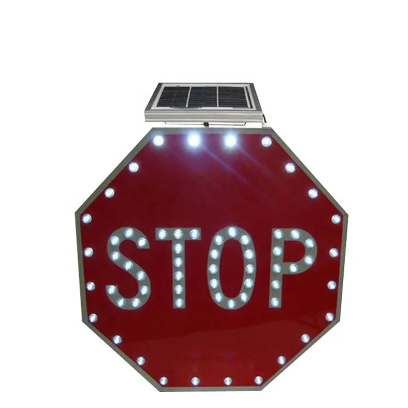 عالية الجودة LED المثمن الشمسية وامض في الهواء الطلق علامات توقف المرور