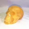 Beautiful natural yellow color jade head carved skulls for decoration