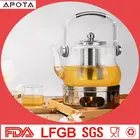 High quality heat resistant glass tea kettle borosilicate fire directly pyrex teapot glass tea pot
