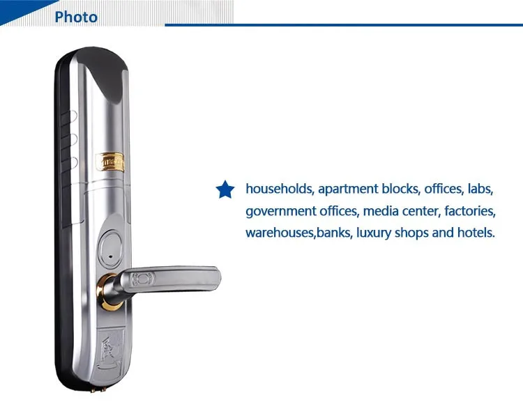 HFSecurity Best Digital Electric waterproof Fingerprint Biometric Door Lock with RFID(LE211) Free SDK