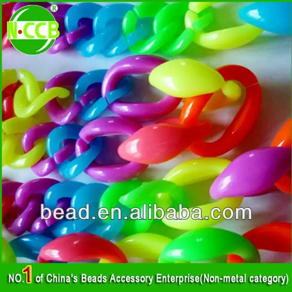 mix color florescent light coloured plastic chain for decoration