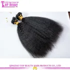 Top quality kinky straight hair extension 100% unprocessed human virgin brazilian micro ring loop hair extensions