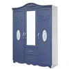 Special Design Elegant blue color 2 3 4 door bedroom wardrobe