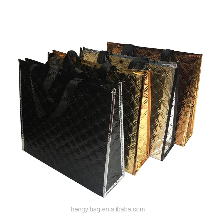 durable embossed glossy laminated pp non woven shopping bag with