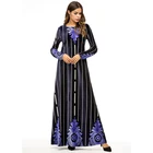 New Model dubai Abaya dress women in Dubai Beautiful Flower Embroidery Malaysia Cotton Long Dress