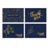 Navy Color Thank You Cards With Rose Gold Foil Logo Print