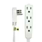 Extension Cord with 3 Electrical Power Outlet 16/3 Heavy Duty White Cable
