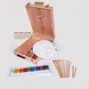 Art supply 51 pieces wood box easel printing set and art easel set with canvas painting kit