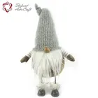 Factory supply gray woolen hat toy fabric big nosed gnome christmas decoration