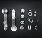 stainless steel frameless shower room hardware glass doors sliding