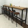 Industrial iron furniture commercial high top long narrow wood bar tables