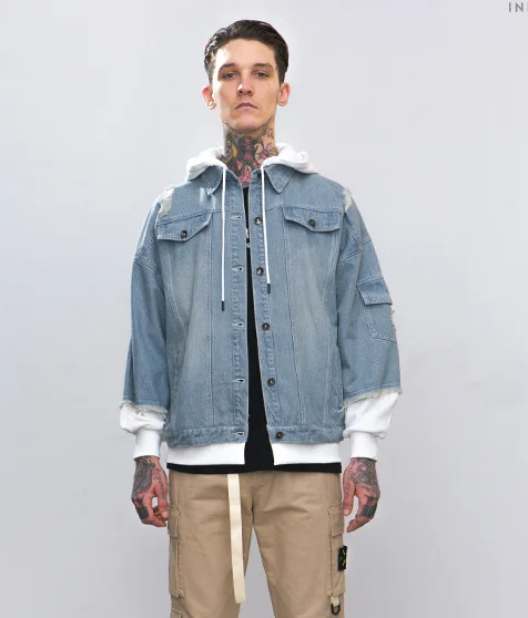 Fashion Custom Hot Sales Embroidery Jackets Black Sleeveless Plus Size Print Denim Vest Jacket Men