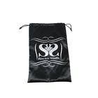 Custom Brand Logo Silk Screen Printing Stain Silk Bag Soft Cloth Drawstring Bag For Hair Jewelry