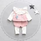 2019 New design girls fashion sweet three-piece female baby autumn cute princess out clothes