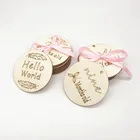 Custom wooden baby milestone card with family love