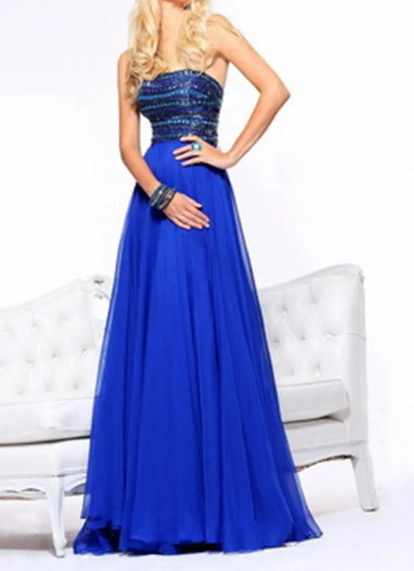 Elegant Long Prom Dresses 2015 Crystal Rhinestone Prom Dresses Custom Made Long Evening Dress Formal Gown Vestido De Festa T019