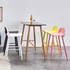 Wholesale dining table set modern mdf top wood leg long bar table bar stool high dining table and high chair