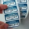Custom security asset management label with barcode, tamper evident destructible vinyl barcode asset labels and asset tags