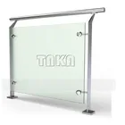 porch railing tempered laminate glass railing stainless steel post for stair and balcony
