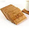 Custom cheap cute tea bamboo coaster / coffee cup mat with business logo
