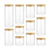 100ml 150ml 200ml 250ml 300ml 350ml 400ml 450ml 550ml 650ml 750ml spice food airtight glass storage jars with bamboo lid