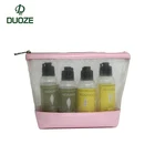 Promotional custom zipper luxury fashion clear PVC mesh clear cosmetic bag