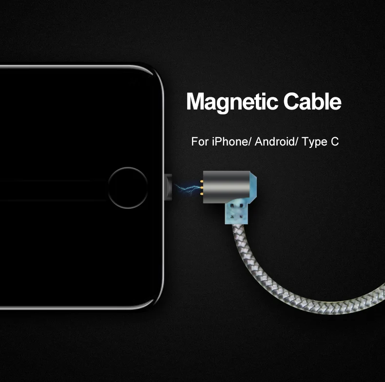2019 NEW 360 Degree Auto Connect Rotation Charging USB Magnet Braided Round Magnetic Cable For Samsung s7 s8 - ANKUX.COM