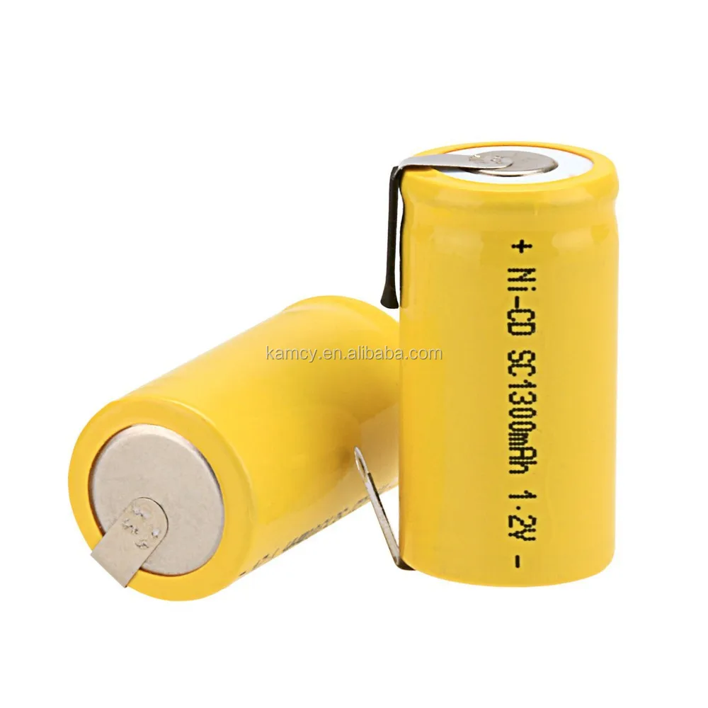 1 2v 1300mah Sub C Sc Ni Cd Nicd Rechargeable Battery Yellow Nicd Sub