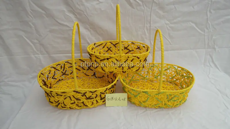paper rope storage gift basket