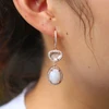 moonstone uneven customize stone dangle drop european women luxury 2018 summer cz stone designer earring