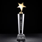 Metal Star Trophy Standing Star Glass Award Sports star Achievement Award