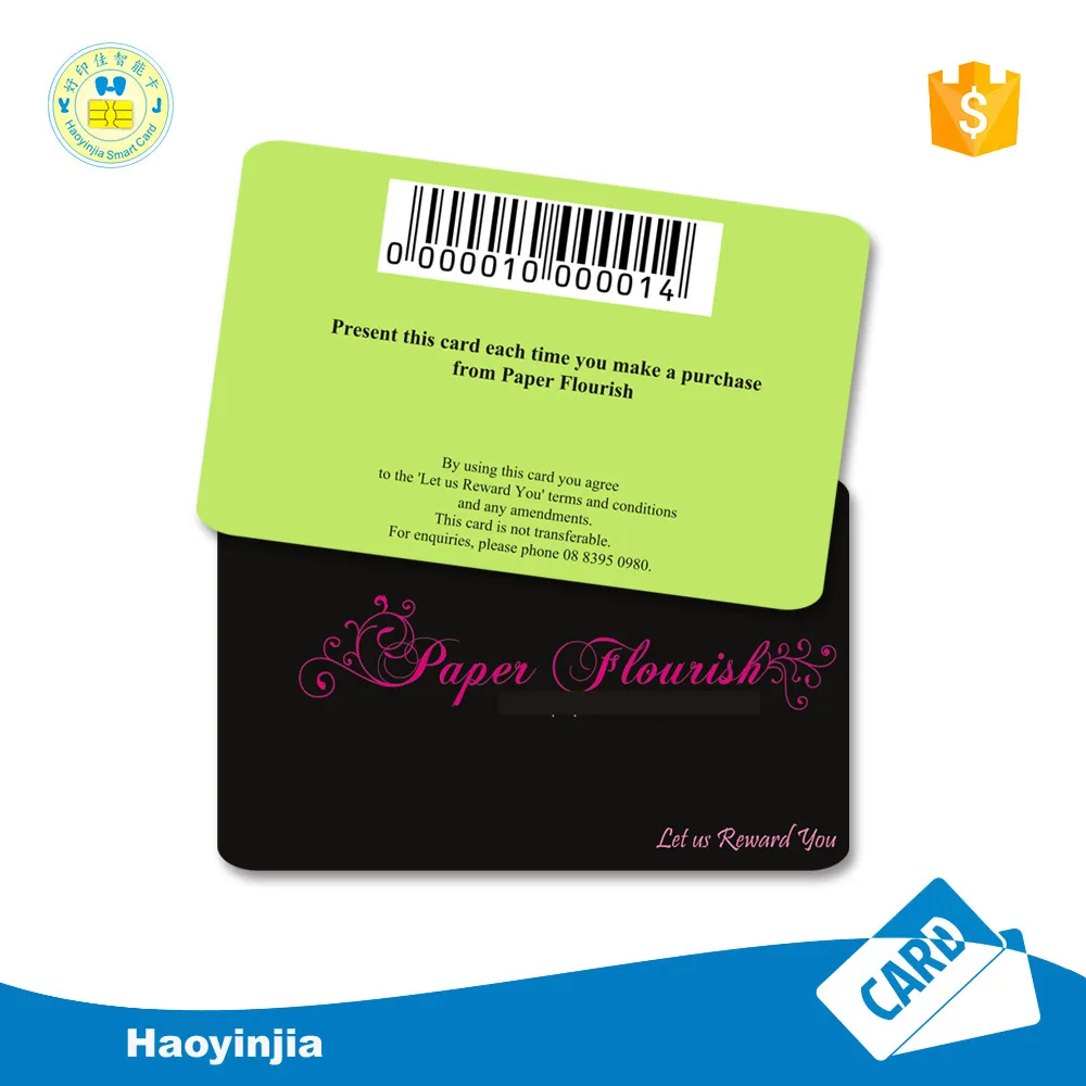 cr80 size plastic gift cards /loyalty card with barcode