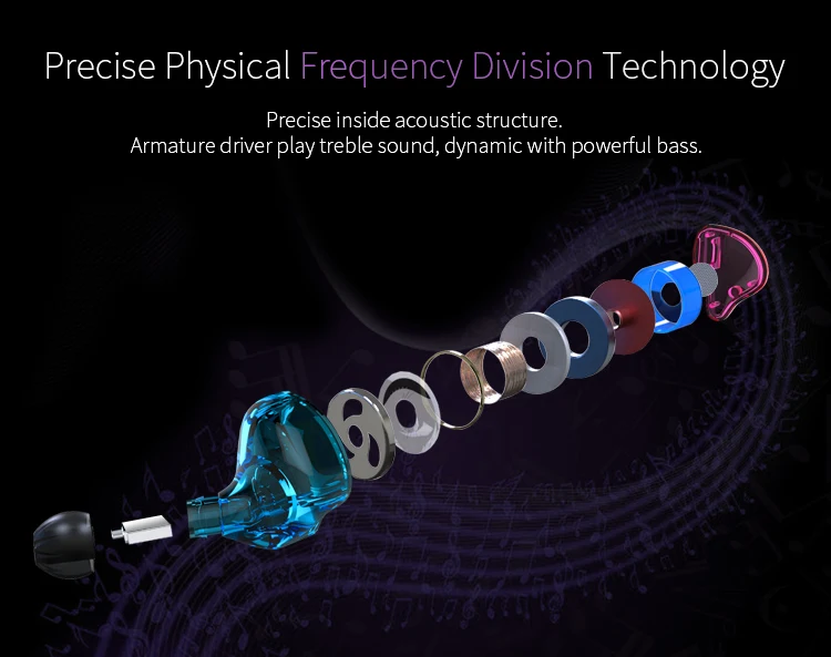 Original KZ ZST Dual Driver Detachable Mobile Phone Earphone Wired Headphone with Microphone - ANKUX.COM