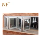 Aluminum office interior bi-fold sliding window