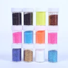Huandi Hot Sale Christmas Decoration Muti-Color Glass Mosaic Glitter Powder Acrylic Powder Nails