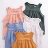 Kids 2019 Summer Wholesale Waistcoat +Shorts Two Piece Set For 6M-4Y Girls Children Set 5 color