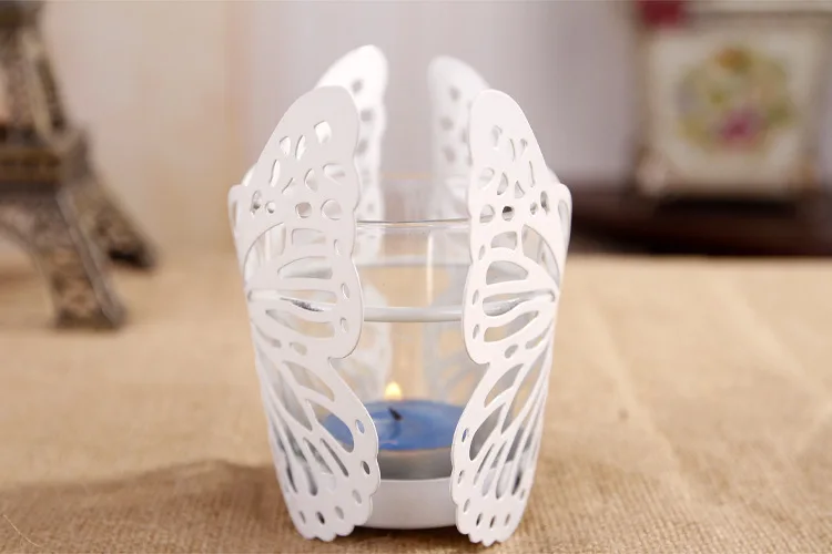 European modern minimalist pastoral candle holder zakka Iron Butterfly Candle lantern wedding props