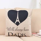 Letter design custom Paris cartoon print pillow cushion cover for sofa